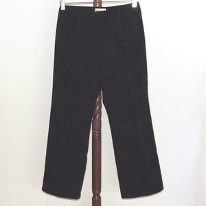 Black flocked textrued stretch pants